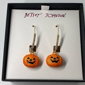 Betsey Johnson Pumpkins Shepherd’s Hook Earrings
